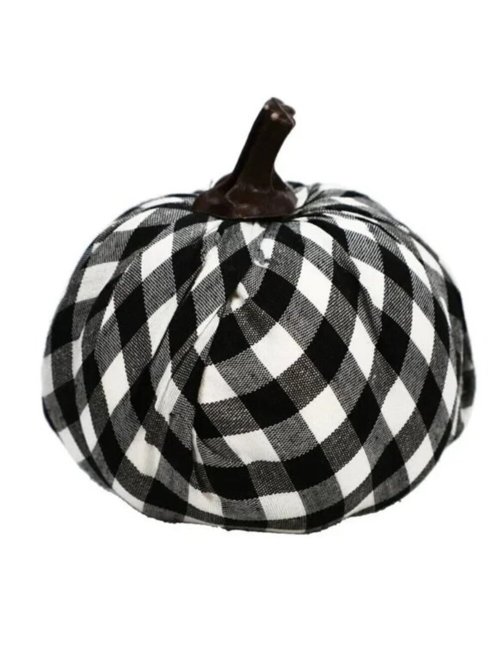 Fall Foam Plaid Fabric Covered Pumpkin Set Of 3 4.75" X 4.75" X 2.5" - Picture 4 of 4